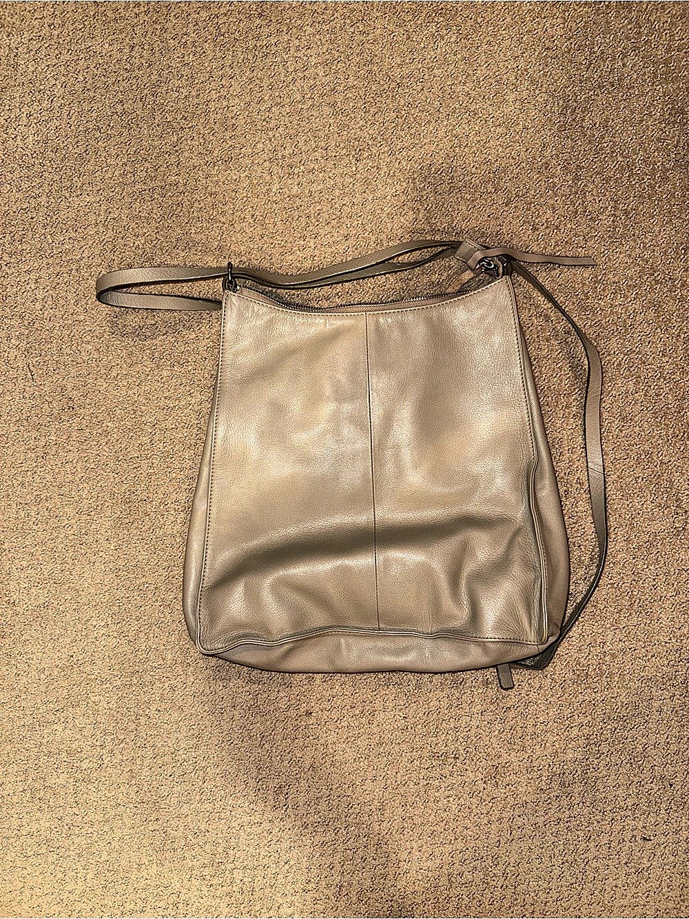 Lucky Brand Leather Hobo/Convertible Backpack Bag in Taupe